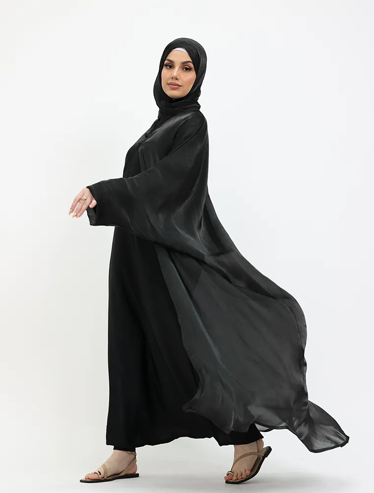Black Organza Kimono Set